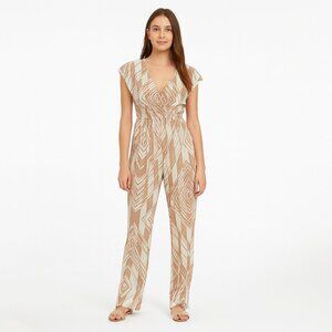 Anthropologie Corey Lynn Calter Tan White Jumpsuit Romper Small